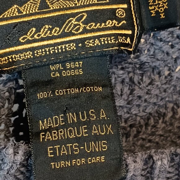 Vintage Eddie Bauer Cotton Men's Sweater in Gray - Picture 4 of 5